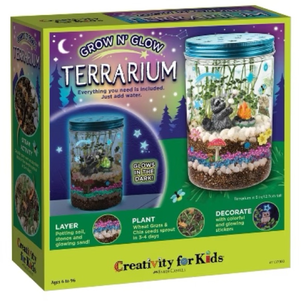 NIB! Grow 'n Glow Terrarium Kit by Creativity for Kids STEM